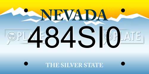 484SI0 Nevada License Plate