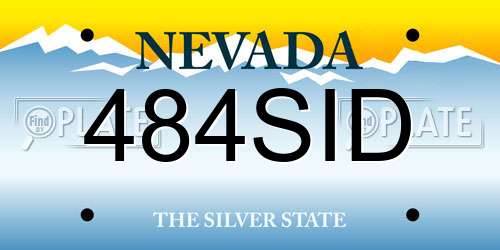 484SID Nevada License Plate