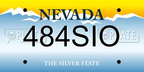 484SIO Nevada License Plate