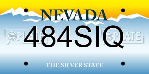 484SIQ Nevada License Plate
