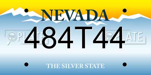 484T44 Nevada License Plate