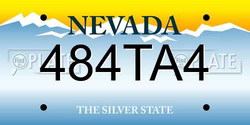 484TA4 Nevada License Plate