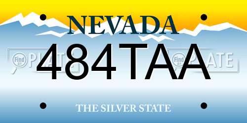 484TAA Nevada License Plate