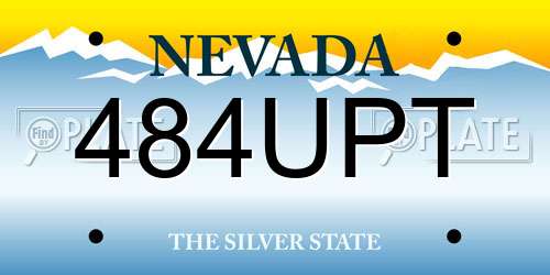 484UPT Nevada License Plate