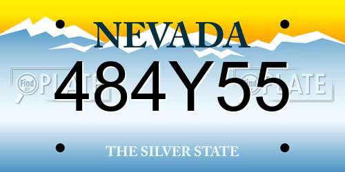 484Y55 Nevada License Plate