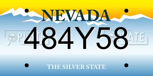 484Y58 Nevada License Plate