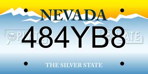 484YB8 Nevada License Plate