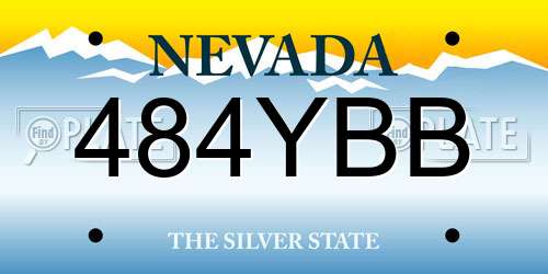 484YBB Nevada License Plate