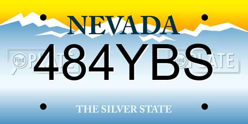 484YBS Nevada License Plate