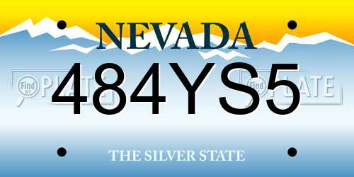 484YS5 Nevada License Plate