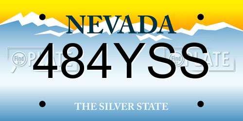 484YSS Nevada License Plate