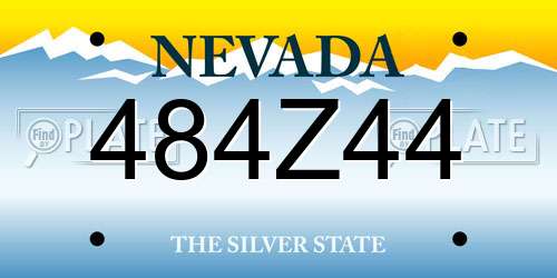 484Z44 Nevada License Plate