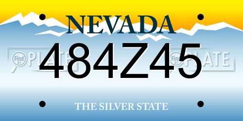 484Z45 Nevada License Plate