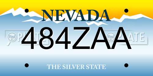 484ZAA Nevada License Plate