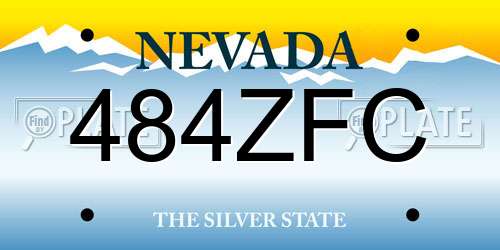 484ZFC Nevada License Plate
