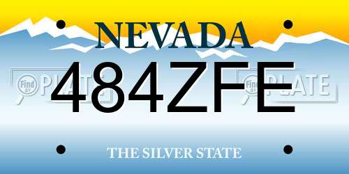 484ZFE Nevada License Plate