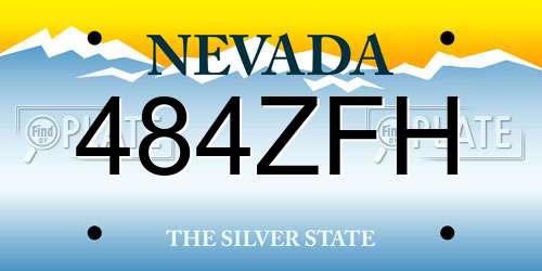 484ZFH Nevada License Plate