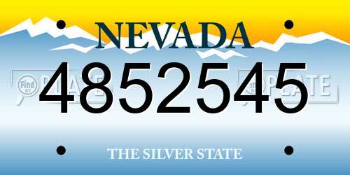 4852545 Nevada License Plate