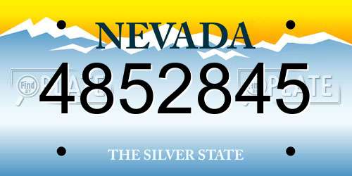 4852845 Nevada License Plate