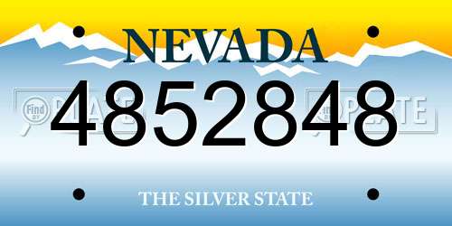 4852848 Nevada License Plate