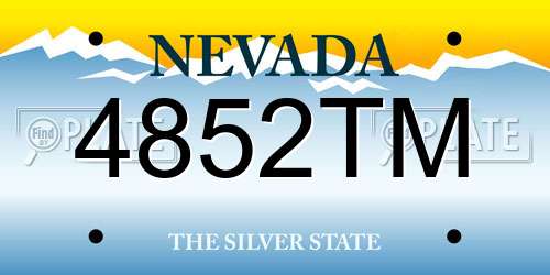 4852TM Nevada License Plate