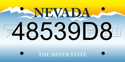 48539D8 Nevada License Plate