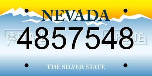 4857548 Nevada License Plate