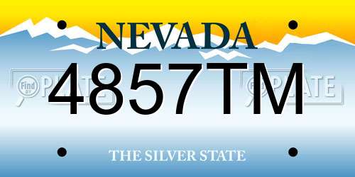 4857TM Nevada License Plate