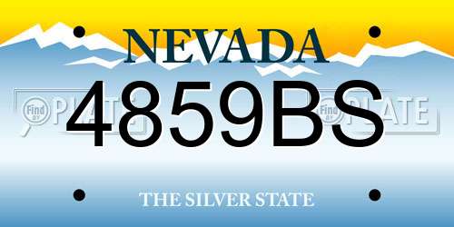 4859BS Nevada License Plate