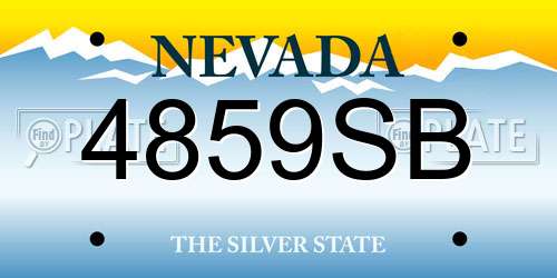 4859SB Nevada License Plate