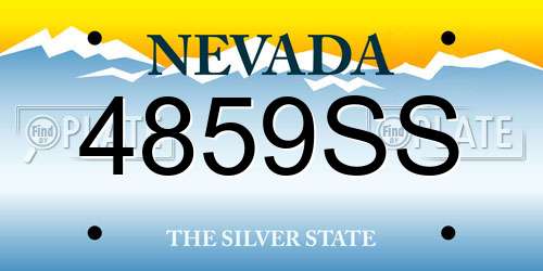 4859SS Nevada License Plate