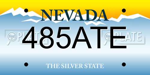 485ATE Nevada License Plate