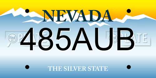 485AUB Nevada License Plate