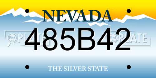 485B42 Nevada License Plate