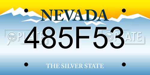 485F53 Nevada License Plate