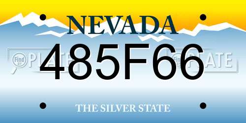 485F66 Nevada License Plate