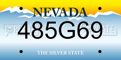 485G69 Nevada License Plate