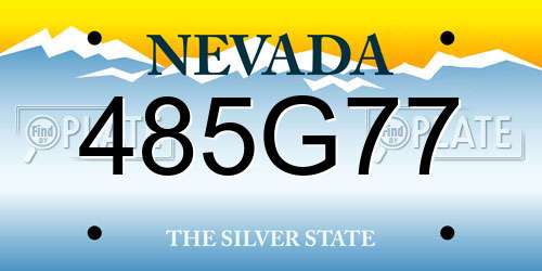485G77 Nevada License Plate