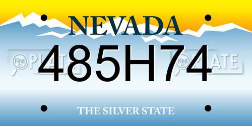 485H74 Nevada License Plate