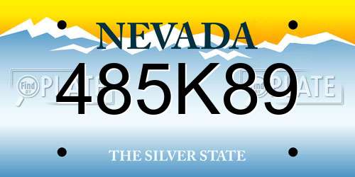 485K89 Nevada License Plate