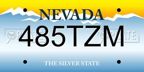 485TZM Nevada License Plate