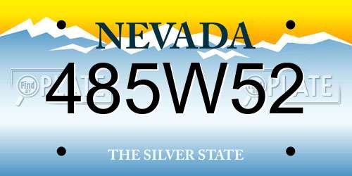 485W52 Nevada License Plate