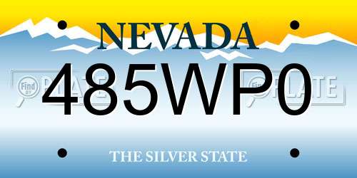 485WP0 Nevada License Plate
