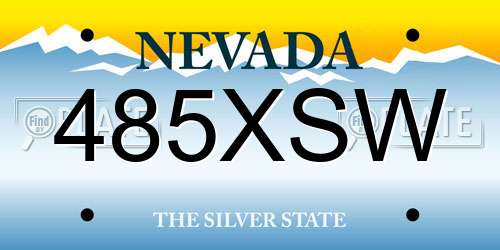 485XSW Nevada License Plate
