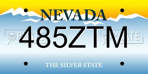 485ZTM Nevada License Plate
