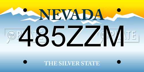 485ZZM Nevada License Plate