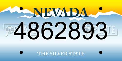 4862893 Nevada License Plate