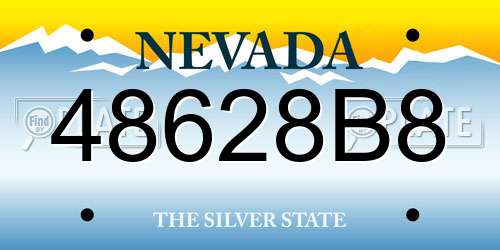 48628B8 Nevada License Plate
