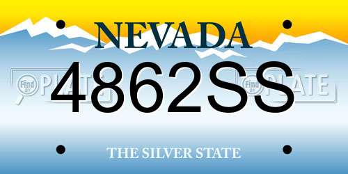 4862SS Nevada License Plate