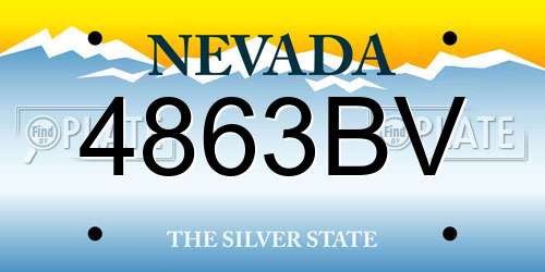 4863BV Nevada License Plate